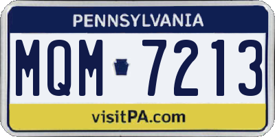 PA license plate MQM7213
