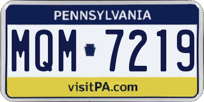 PA license plate MQM7219