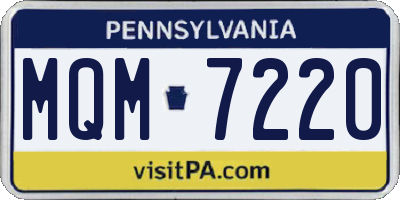 PA license plate MQM7220