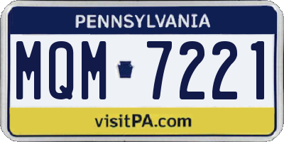 PA license plate MQM7221