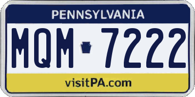 PA license plate MQM7222
