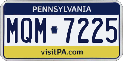 PA license plate MQM7225