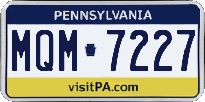 PA license plate MQM7227