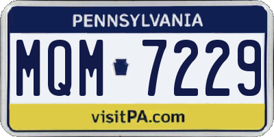 PA license plate MQM7229