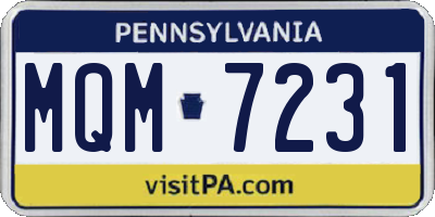 PA license plate MQM7231