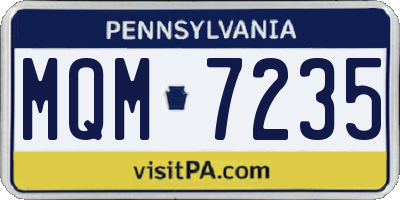 PA license plate MQM7235