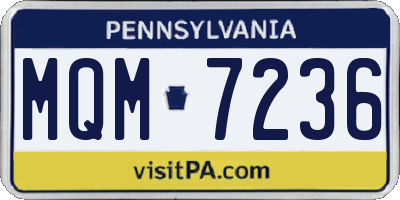 PA license plate MQM7236