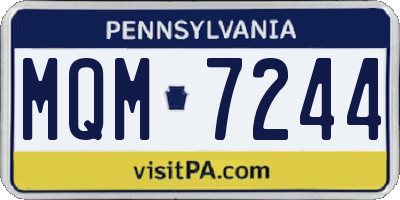 PA license plate MQM7244