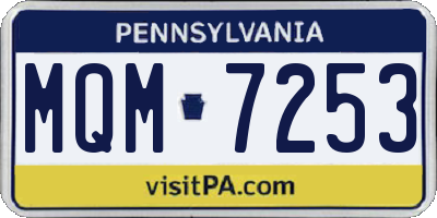 PA license plate MQM7253