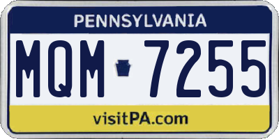PA license plate MQM7255