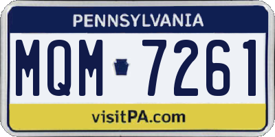 PA license plate MQM7261