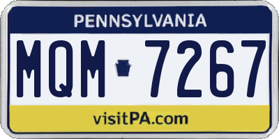 PA license plate MQM7267