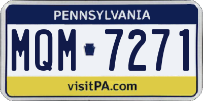 PA license plate MQM7271