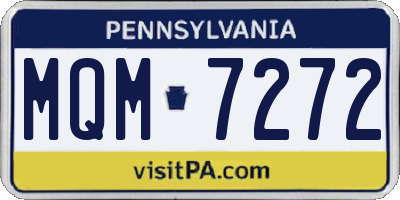 PA license plate MQM7272