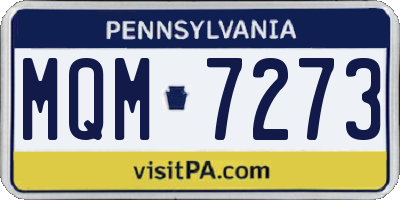 PA license plate MQM7273