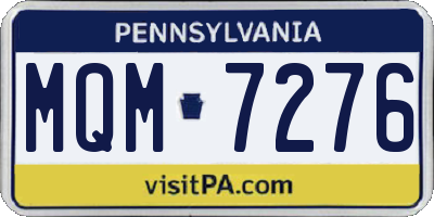 PA license plate MQM7276
