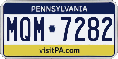 PA license plate MQM7282