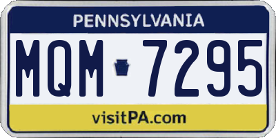 PA license plate MQM7295