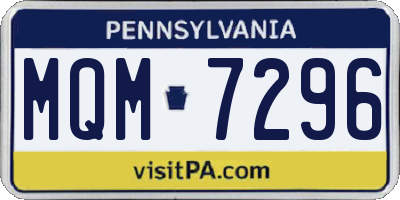 PA license plate MQM7296