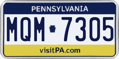 PA license plate MQM7305