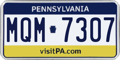 PA license plate MQM7307