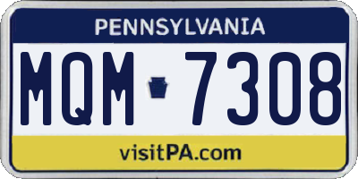 PA license plate MQM7308