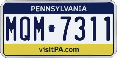 PA license plate MQM7311