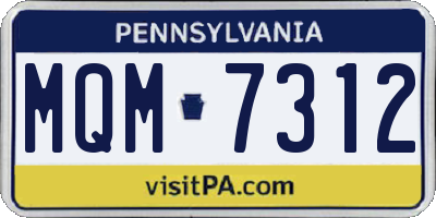 PA license plate MQM7312