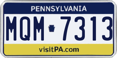 PA license plate MQM7313