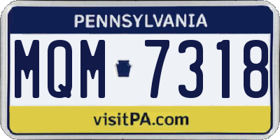 PA license plate MQM7318