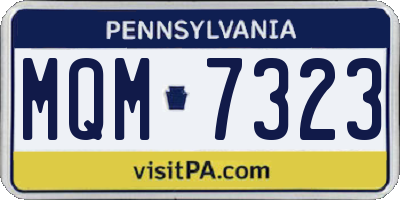 PA license plate MQM7323
