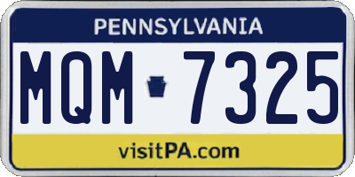 PA license plate MQM7325