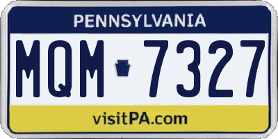PA license plate MQM7327