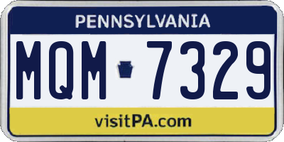 PA license plate MQM7329