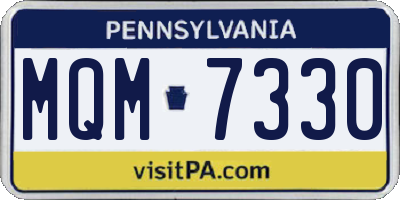 PA license plate MQM7330