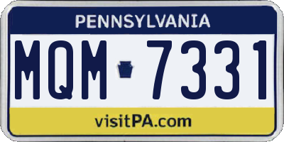 PA license plate MQM7331