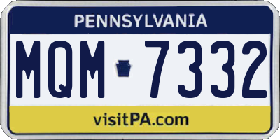PA license plate MQM7332