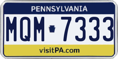 PA license plate MQM7333