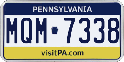 PA license plate MQM7338