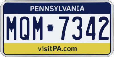 PA license plate MQM7342