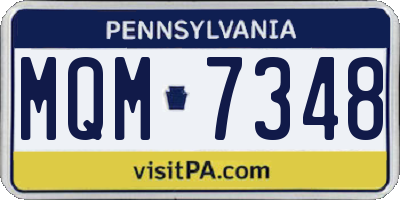 PA license plate MQM7348