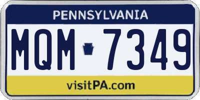 PA license plate MQM7349