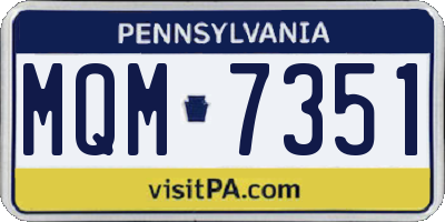 PA license plate MQM7351