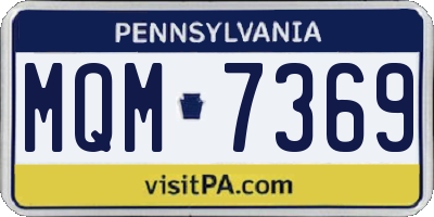 PA license plate MQM7369