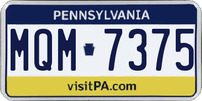 PA license plate MQM7375