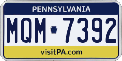 PA license plate MQM7392
