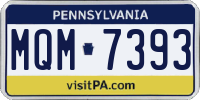 PA license plate MQM7393