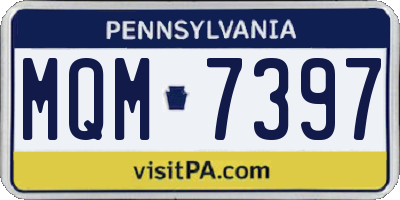 PA license plate MQM7397