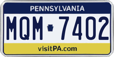 PA license plate MQM7402