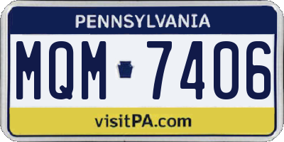PA license plate MQM7406